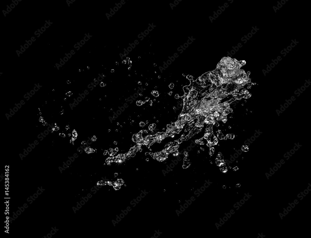 Obraz premium water splash isolated on black background