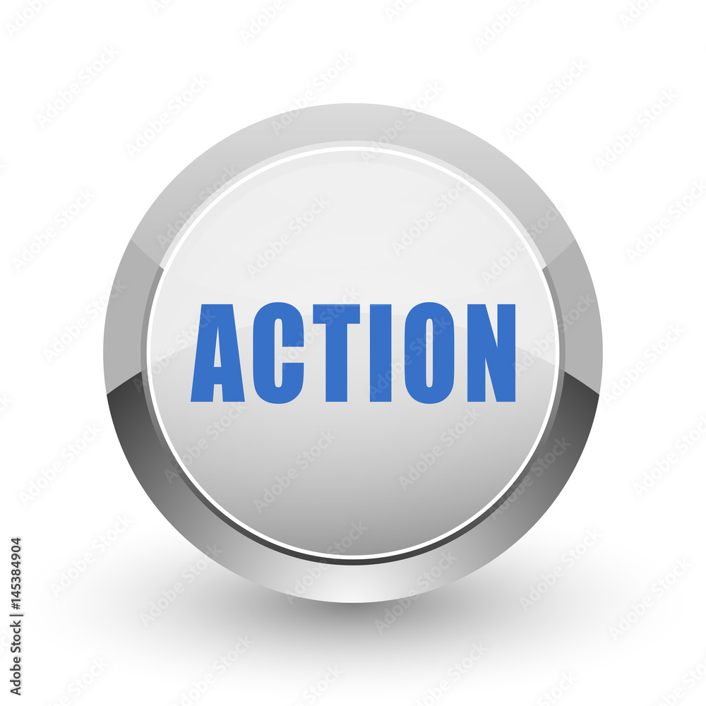 Action chrome border web and smartphone apps design round glossy icon. Action chrome border web and smartphone apps design round glossy icon.