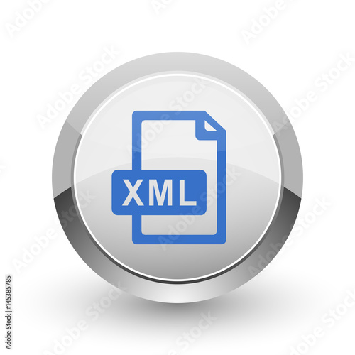 Xml file chrome border web and smartphone apps design round glossy icon.