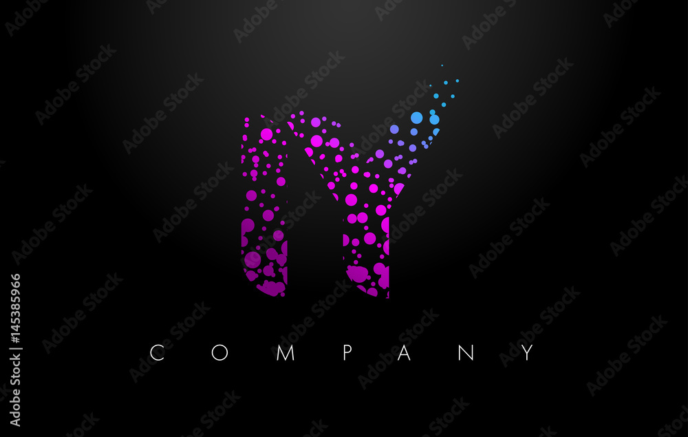 IY I Y Letter Logo with Purple Particles and Bubble Dots IY I Y Letter Logo with Purple Particles and Bubble Dots