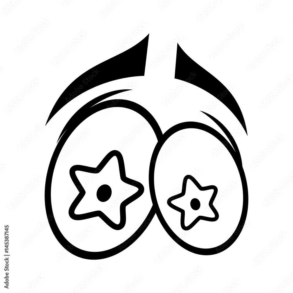 Cartoon eyes expression icon vector illustration graphic design Cartoon eyes expression icon vector illustration graphic design