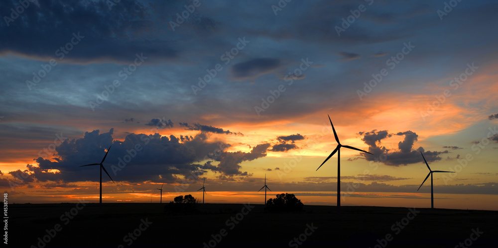 Wind Farm at Sunset