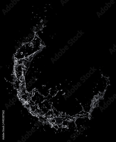 Water Splash isolated on black background
