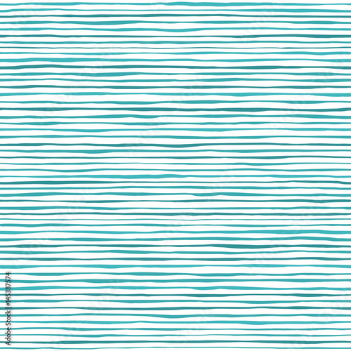 Waves seamless pattern. Hand drawn lines abstract background. Blue stripes texture. Sketch vector illustration