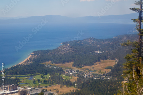 Lake Tahoe scenic view from high angle in summer photo