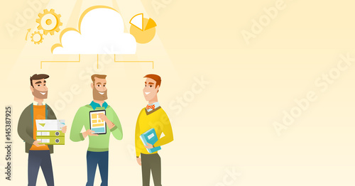 Businessmen and cloud computing technologies.