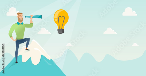 Businessman looking for business idea.