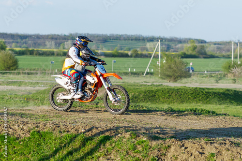 Father and daughter traveling on motorcycle