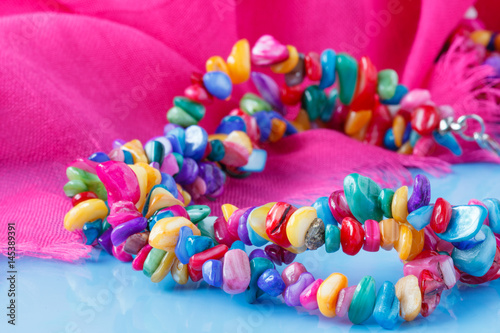 Beautiful plenty of colorful stone beads