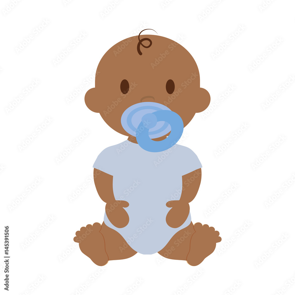 cute baby boy with pacifier, cartoon icon over white background. colorful design. vector illustration cute baby boy with pacifier, cartoon icon over white background. colorful design. vector illustration