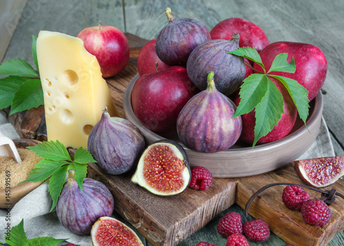 Summer Still Life with figs and cheese