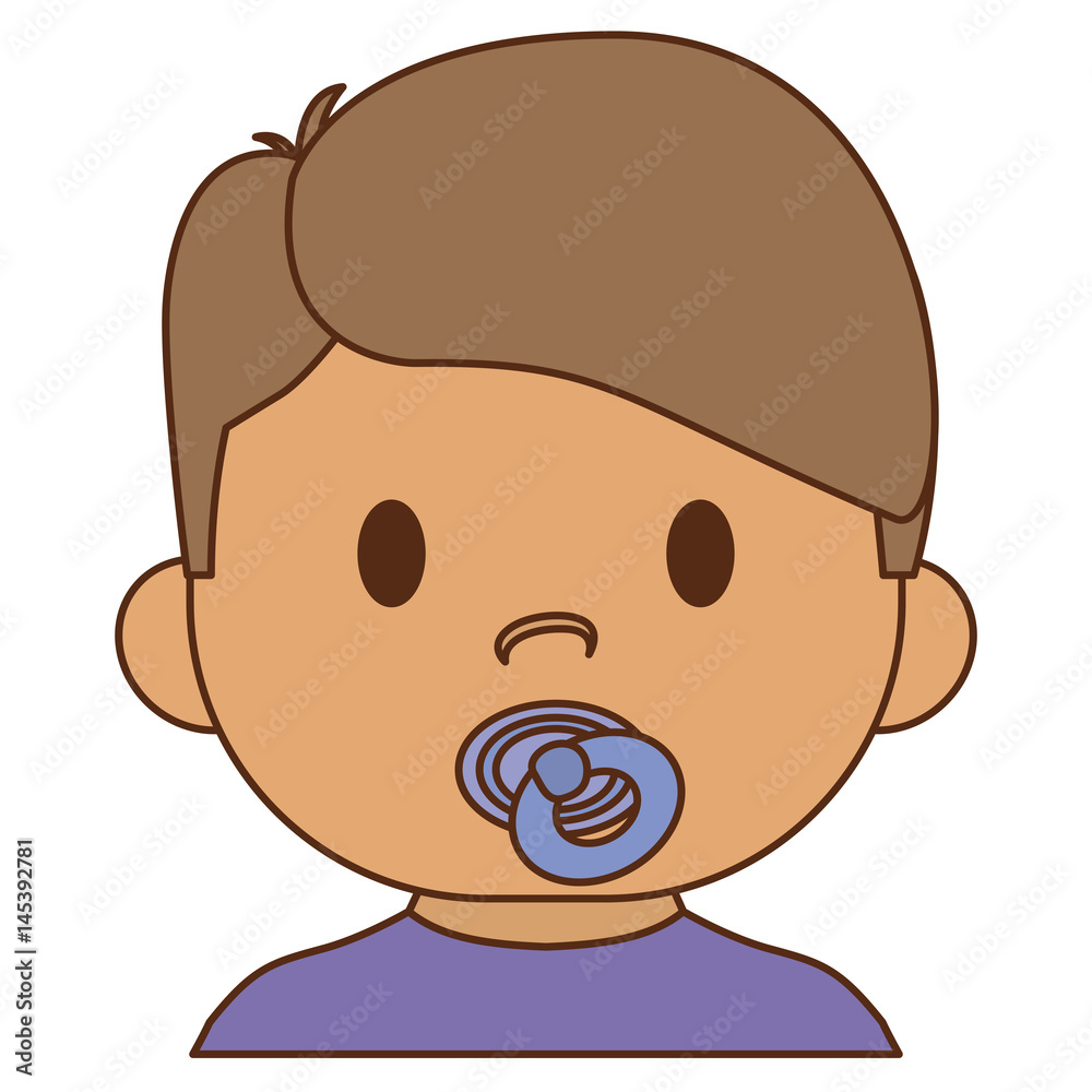 cute baby boy with pacifier, cartoon icon over white background. colorful design. vector illustration cute baby boy with pacifier, cartoon icon over white background. colorful design. vector illustration
