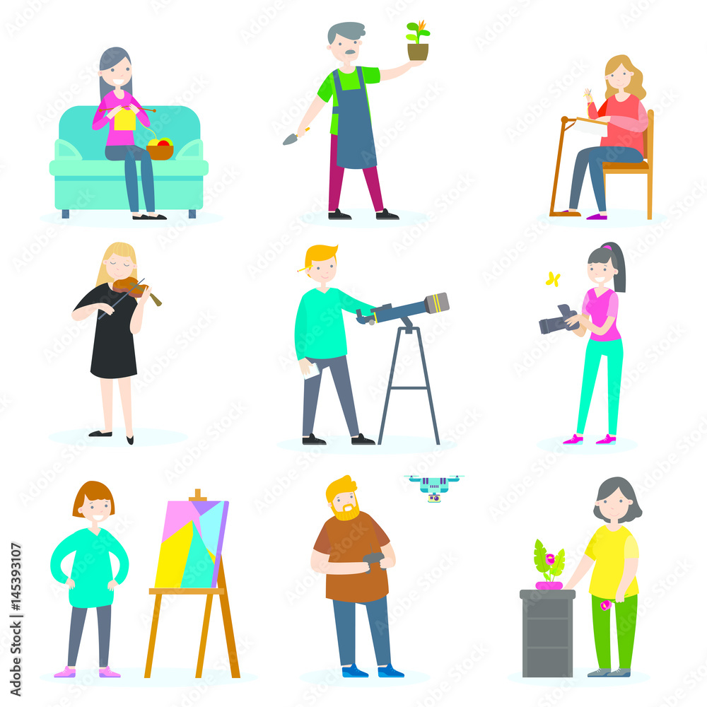 Adult People Hobbies Set Adult People Hobbies Set