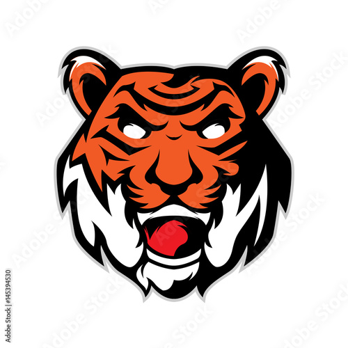 Fototapeta Naklejka Na Ścianę i Meble -  Tiger head mascot logo