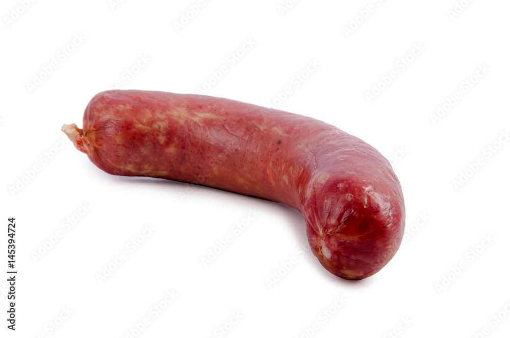 Smoked sausage isolated on white background Smoked sausage isolated on white background