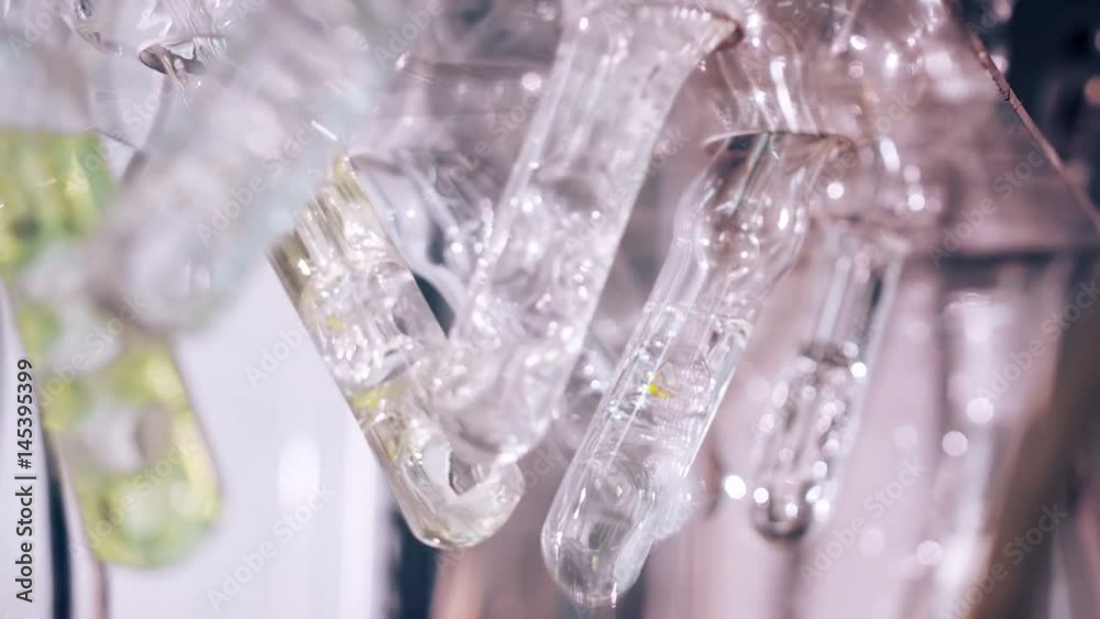 A light chemical laboratory with glass bottles A light chemical laboratory with glass bottles