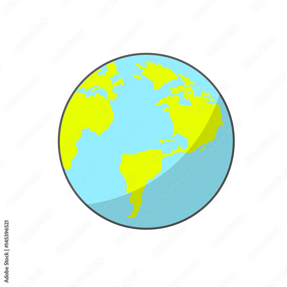 earth planet icon over white background. colorful design. vector illustration