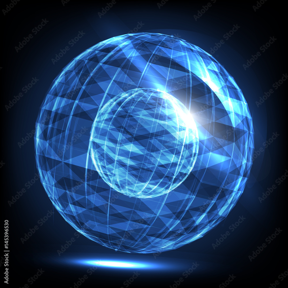 The Sphere Consisting of Triangles and lines. Global Digital Connection. Abstract Globe Grid. Wireframe Illustration. 3D Grid Design. A Glowing Grid. 3D Technology Style. Networks - Globe Design. The Sphere Consisting of Triangles and lines. Global Digital Connection. Abstract Globe Grid. Wireframe Illustration. 3D Grid Design. A Glowing Grid. 3D Technology Style. Networks - Globe Design.