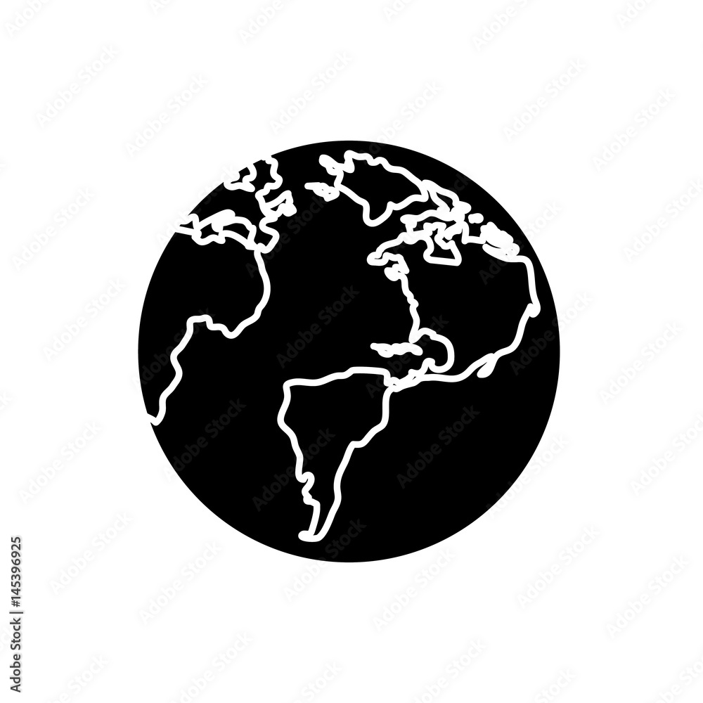 Obraz premium earth planet icon over white background. vector illustration