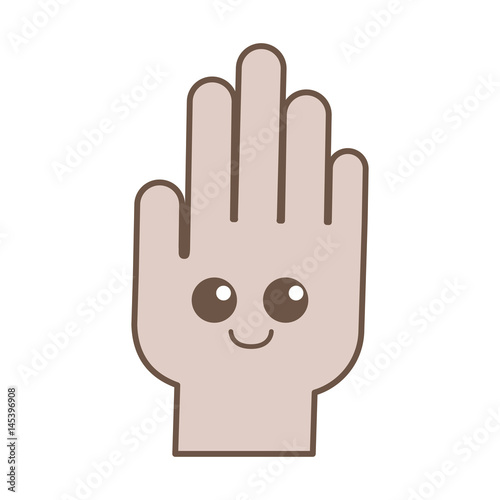 kawaii hand icon over white background. vector illustration