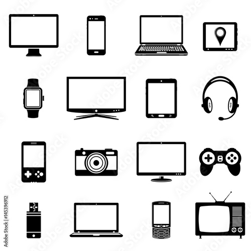 Electronic gadgets icons