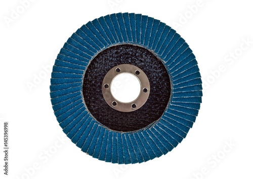 Abrasive wheels on a white