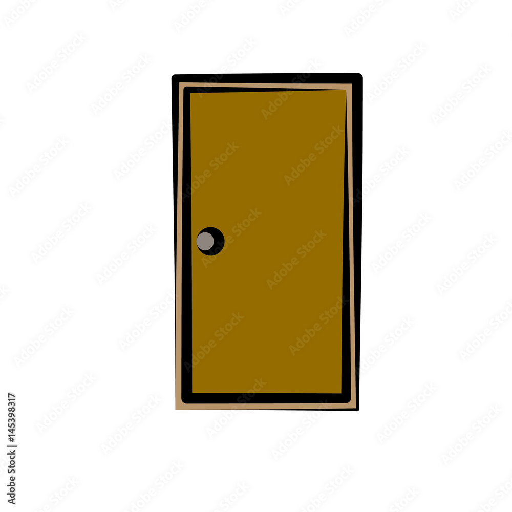 door icon over white background. vector illustration