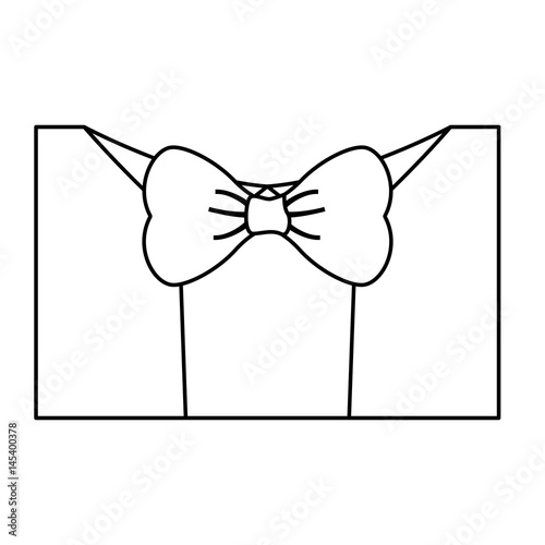 suit with bow tie icon over white background. vector illustration