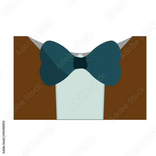 suit with bow tie icon over white background. colorful design. vector illustration