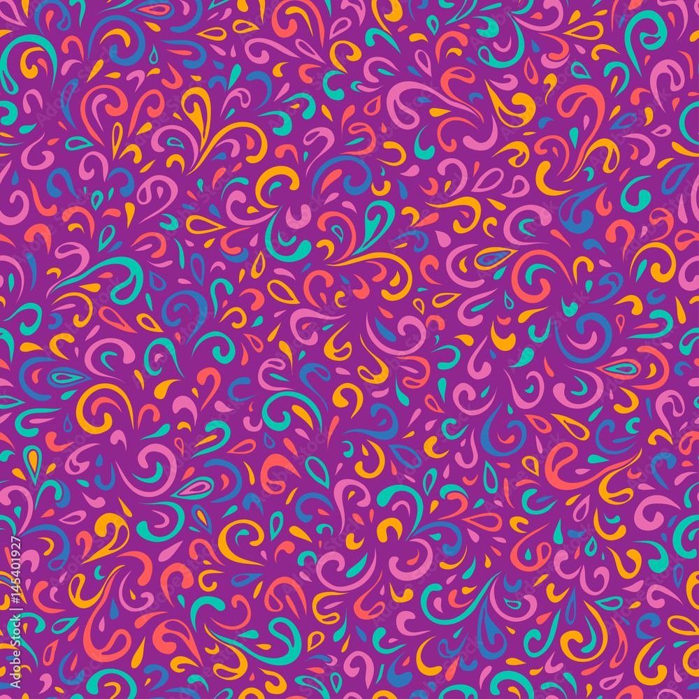 Wavy doodle seamless pattern