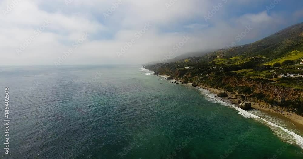 Flying along the Malibu Coast into Fog 24fps 4k Flying along the Malibu Coast into Fog 24fps 4k