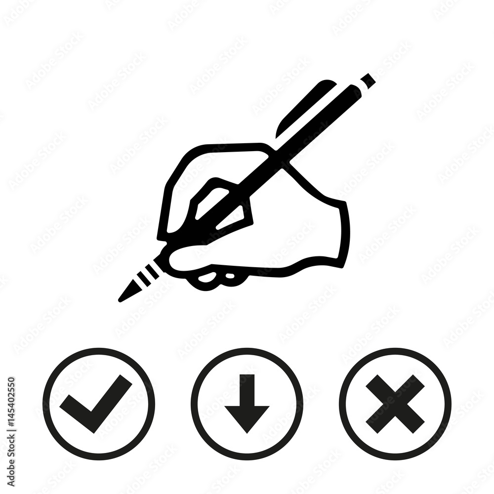 hand writing icon stock vector illustration flat design hand writing icon stock vector illustration flat design