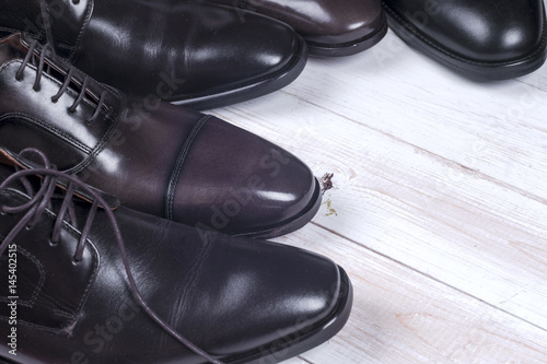 Male fashion with shoes on white