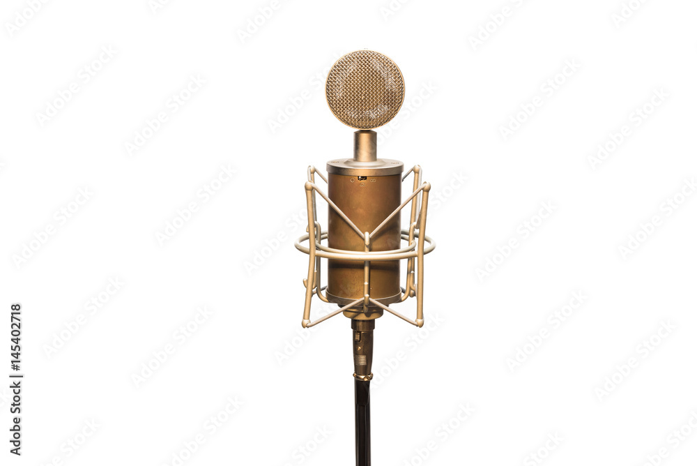 Vintage looking Hitler style bottle microphone with cable, shockmount