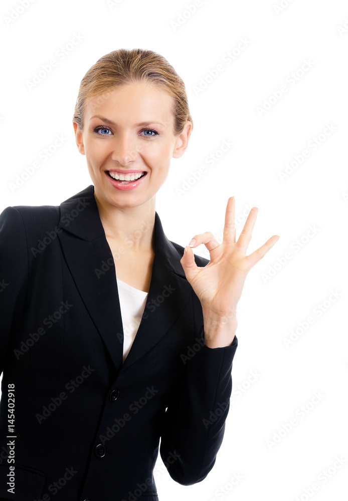 Portrait of happy smiling businesswoman, isolated Portrait of happy smiling businesswoman, isolated