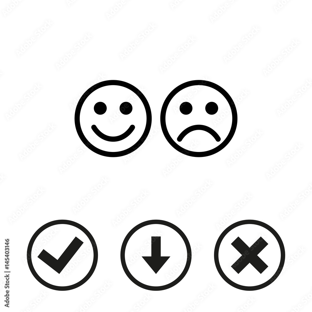 Fototapeta premium Smile icon stock vector illustration flat design