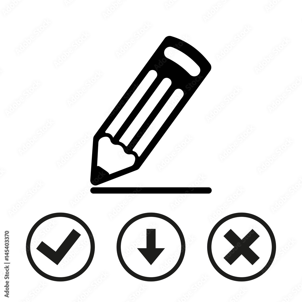 pencil  icon  stock vector illustration flat design
