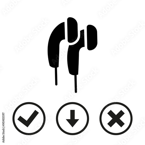 Headphones icon stock vector illustration flat design