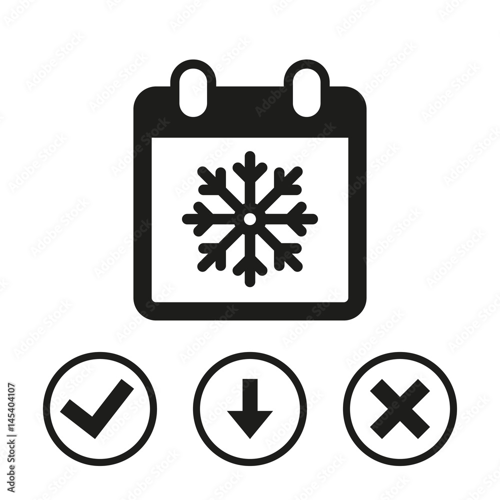 winter calendar icon stock vector illustration flat design winter calendar icon stock vector illustration flat design