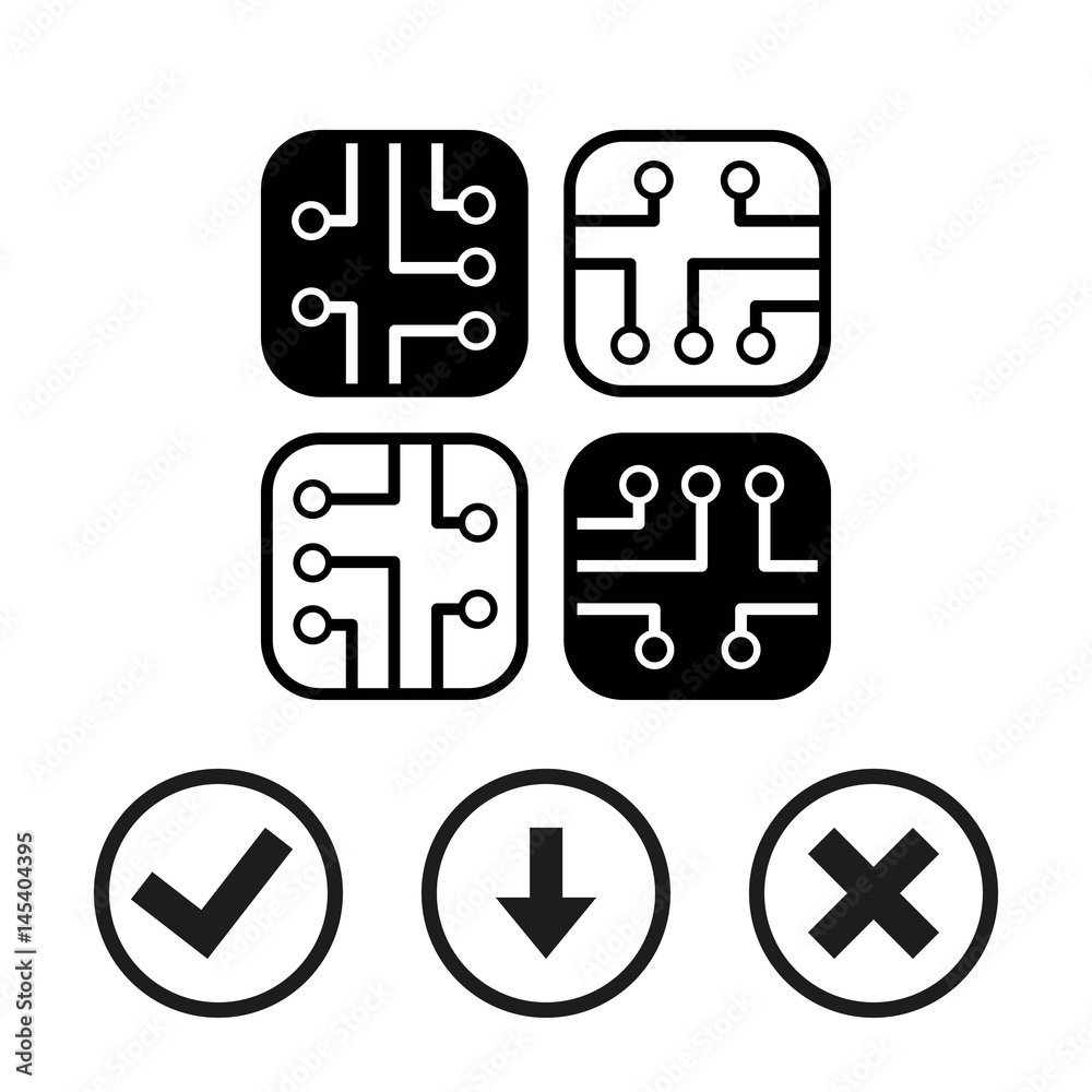circuit board icon stock vector illustration flat design circuit board icon stock vector illustration flat design