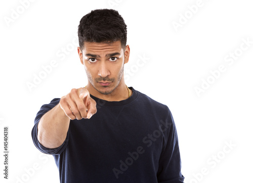 casual east asian man on white isolated background