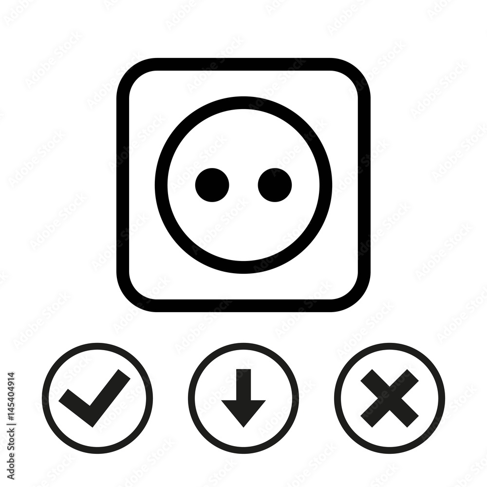 Euro socket icon stock vector illustration flat design Euro socket icon stock vector illustration flat design