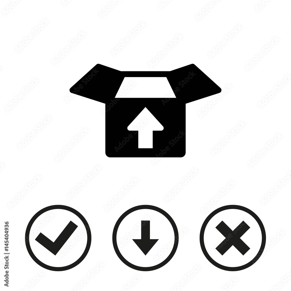 open box with arrow icon stock vector illustration flat design open box with arrow icon stock vector illustration flat design