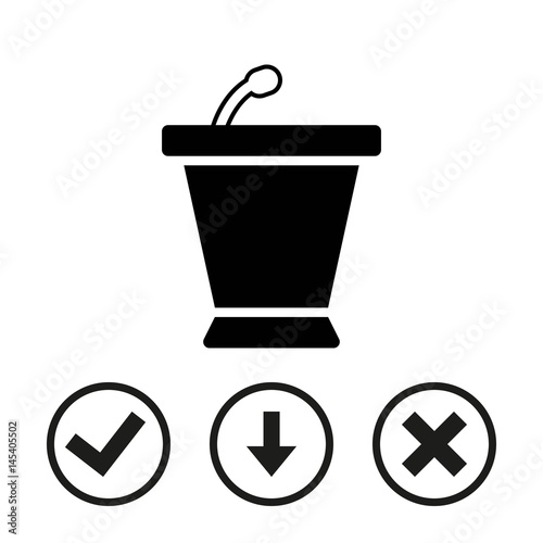 lectern with microphone icon stock vector illustration flat design