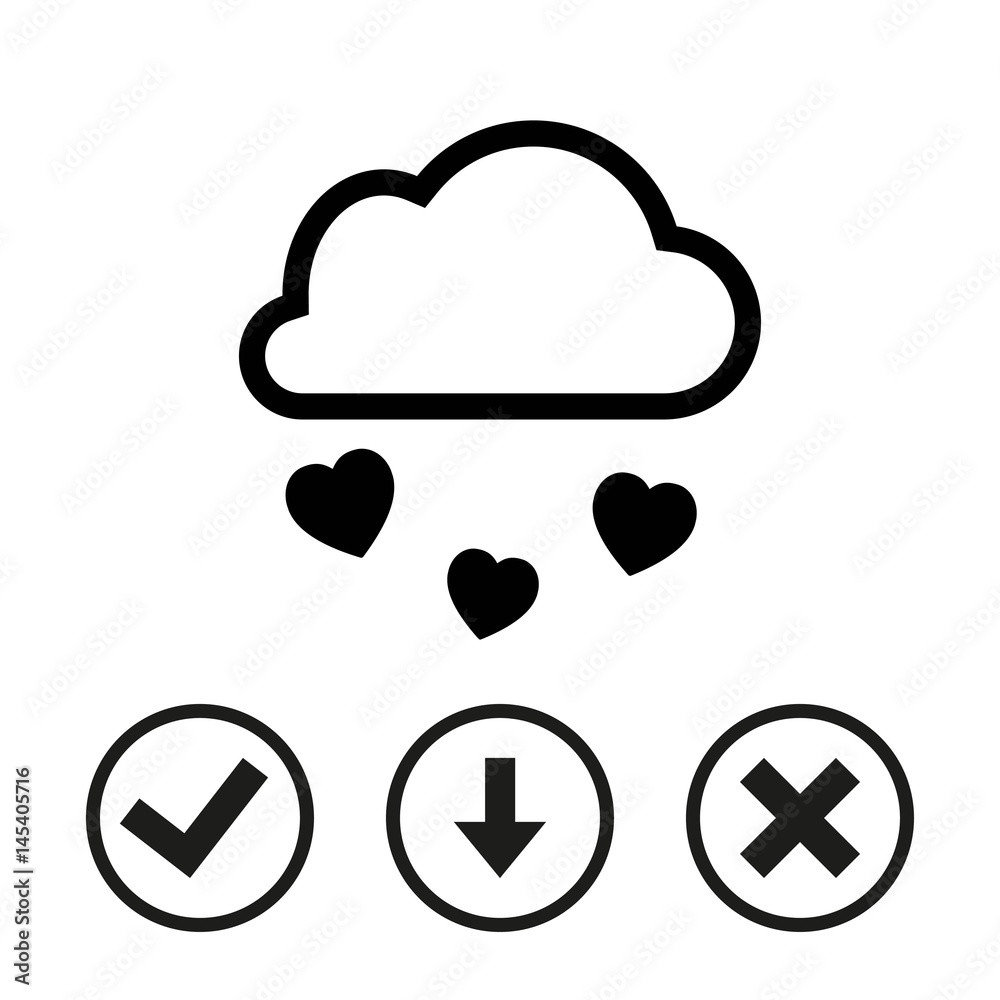 from the cloud falling hearts icon stock vector illustration flat design from the cloud falling hearts icon stock vector illustration flat design