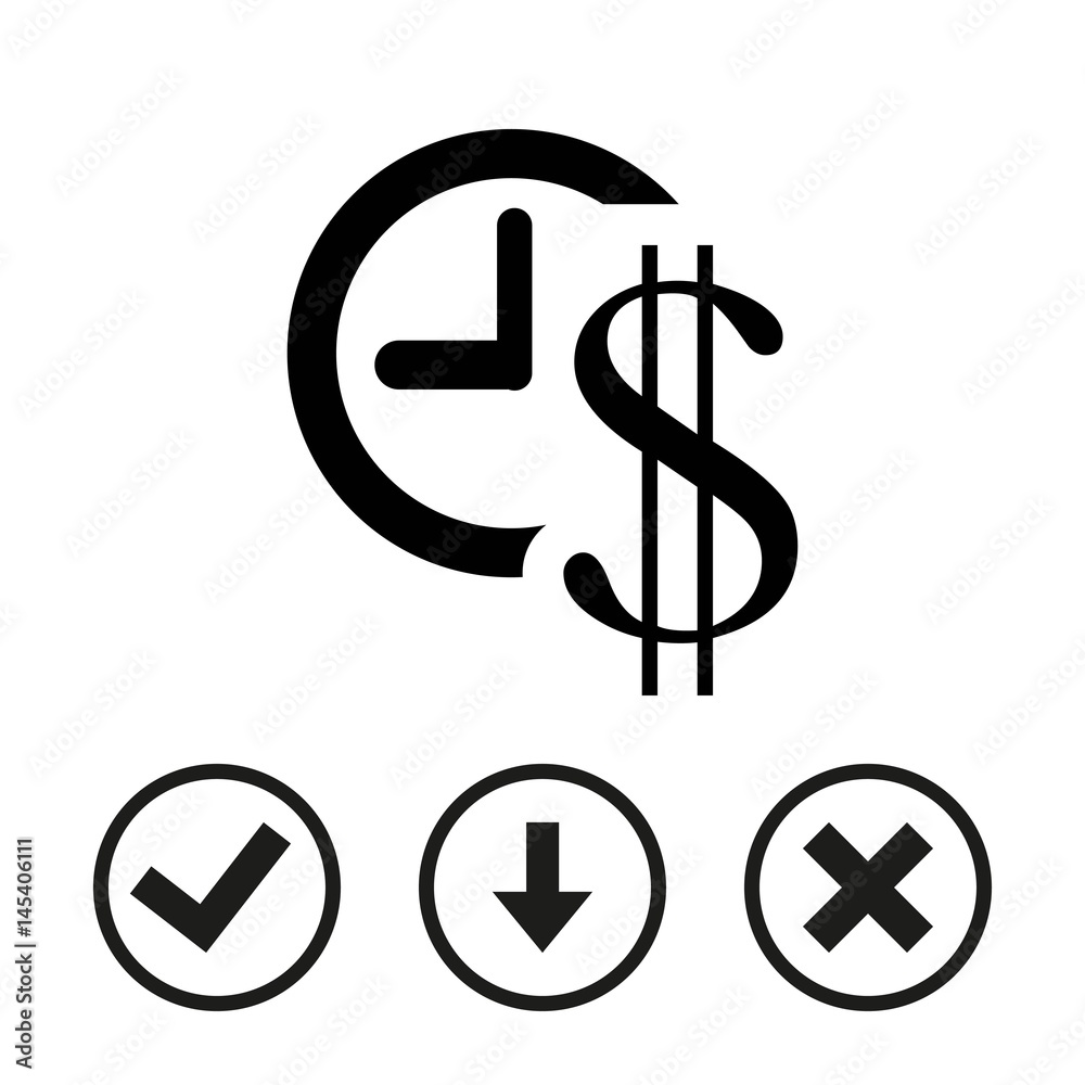 money time icon stock vector illustration flat design money time icon stock vector illustration flat design