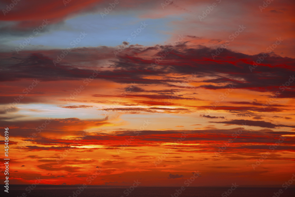 Bright and colorful sunset. Multicolored sky. Abstract background.