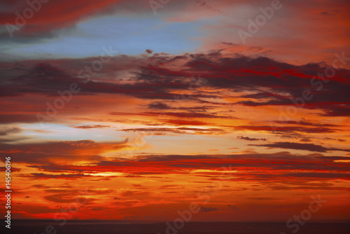 Bright and colorful sunset. Multicolored sky. Abstract background.