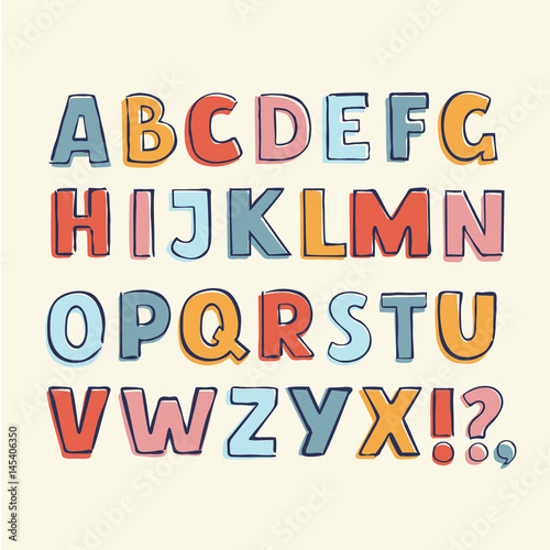Hand Drawn Childish Alphabet
