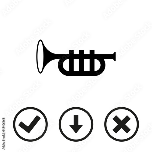 trumpet icon stock vector illustration flat design